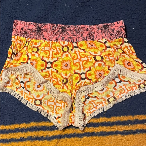 Maaji Orange and Pink Patterned Shorts - Picture 1 of 4